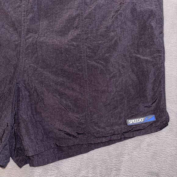 Vintage Speedo Boardshorts Men's X Large Black Nylon Classic Lined Swim Trunks - Picture 4 of 13